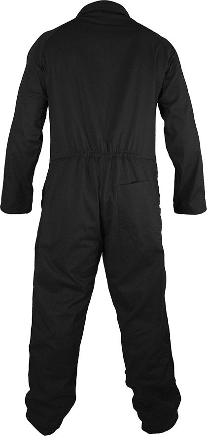 CAUTION - LONG SLEEVE POLYCOTTON ZIP COVERALL BLACK