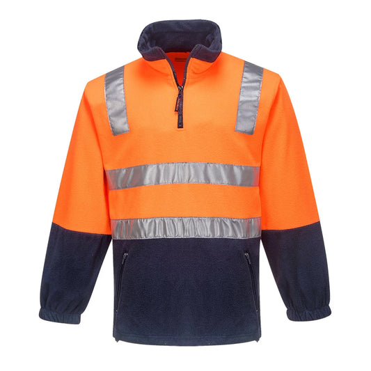 PORTWEST (MF215) HI-VIS CONTRAST 1/4 ZIP POLAR FLEECE