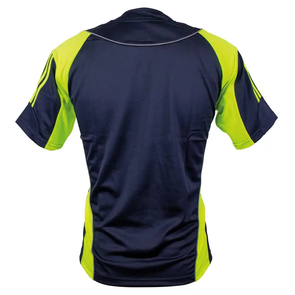 HI-VIS STANDARD NAVY/YELLOW RUGGER SHIRT