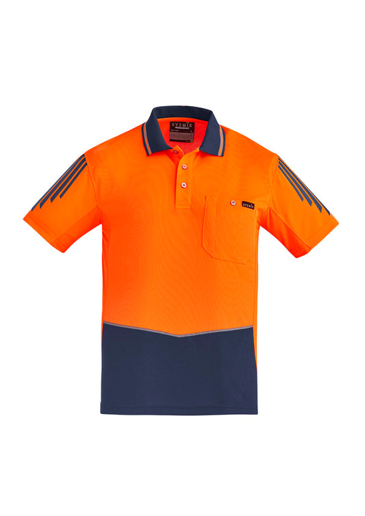 SYZMIK ZH315 MENS ULTRA-LITE SPLICED HI-VIS POLO