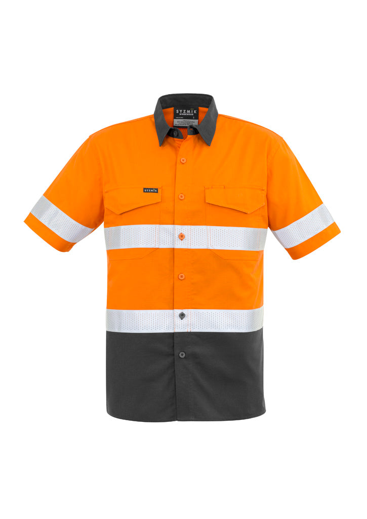 SYZMIK ZW835 MENS RUGGED COOLING HI VIS TAPED SHORT SLEEVE SHIRT