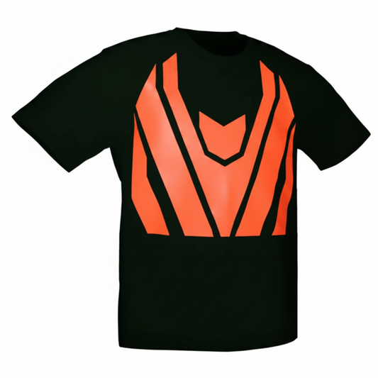 Hi-vis tee orange-red chevron no reflective