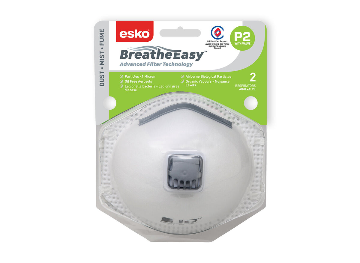 ESKO BREATHE EASY P2 VALVED MASK 2 PK