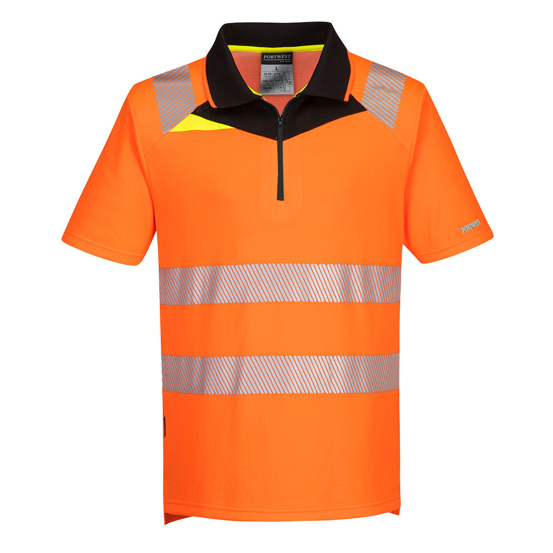 DX4 HI-VIS ZIP POLO SHIRT SHORT SLEEVE