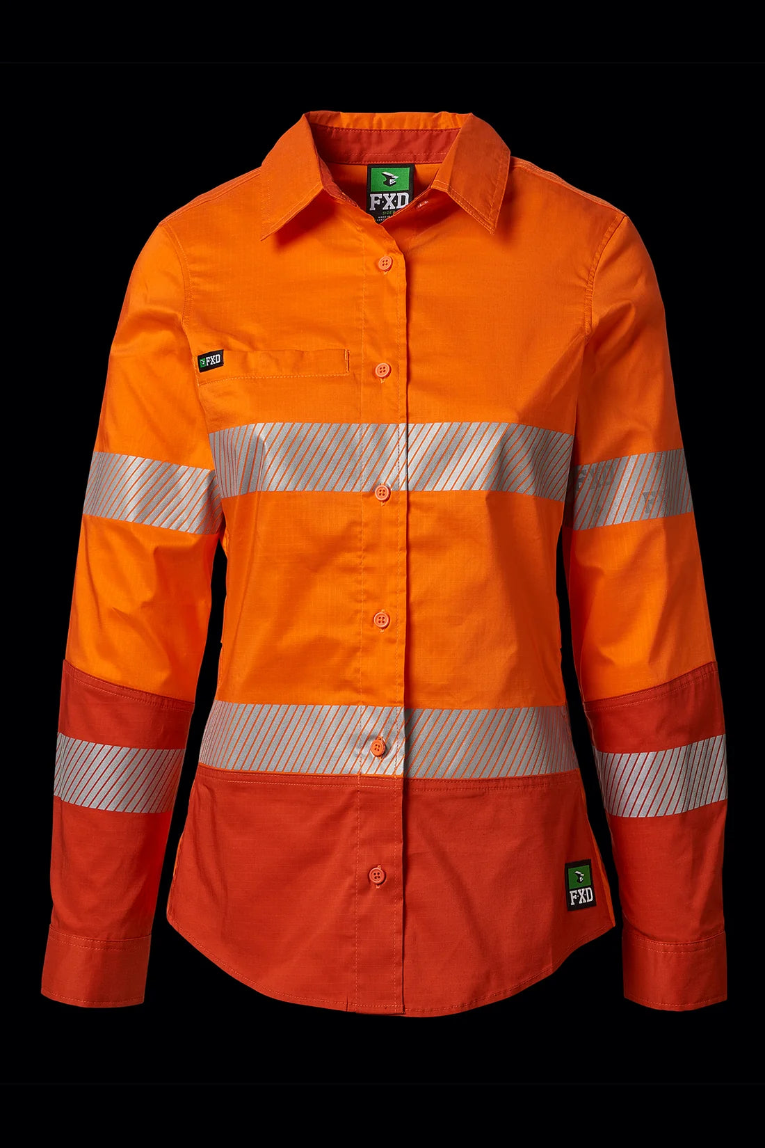 FXD LSH-2W HI-VIS TAPED WORK SHIRT - ORANGE