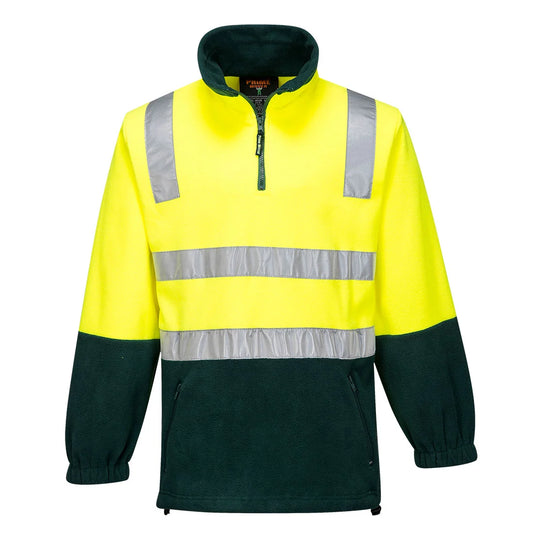 PORTWEST (MF215) HI-VIS CONTRAST 1/4 ZIP POLAR FLEECE