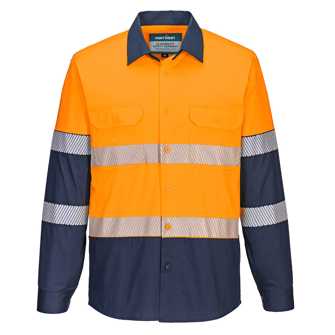 PORTWEST HI-VIS STRETCH CONTRAST SHIRT L/S