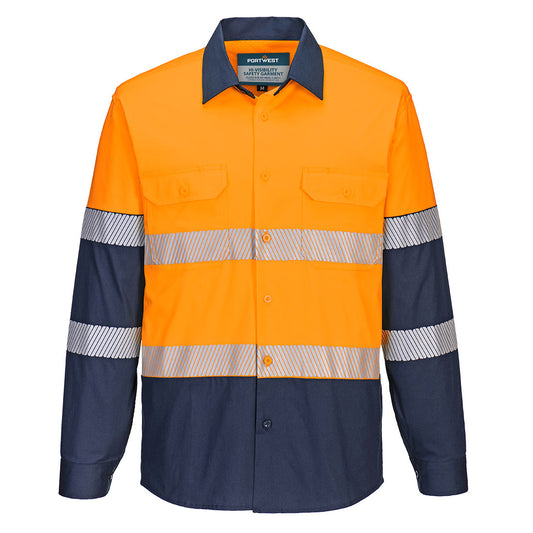 PORTWEST HI-VIS STRETCH CONTRAST SHIRT L/S