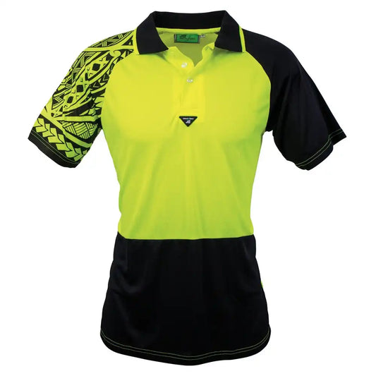 HI-VIS TRIBE YELLOW/BLACK POLO SHIRT