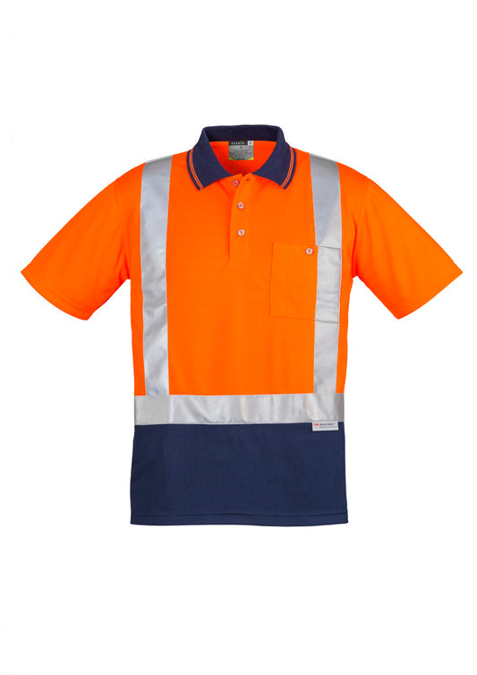 SYZMIK ZH233 MENS HI VIS SPLICED SHORT SLEEVE POLO - SHOULDER TAPED