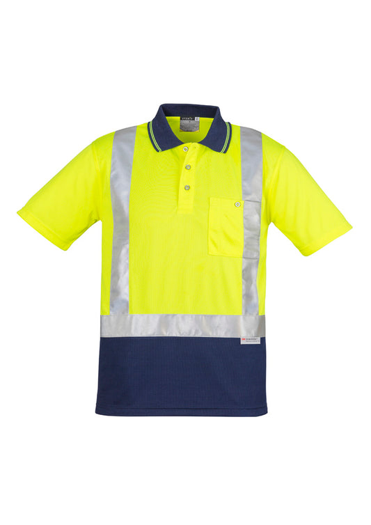 SYZMIK ZH233 MENS HI VIS SPLICED SHORT SLEEVE POLO - SHOULDER TAPED