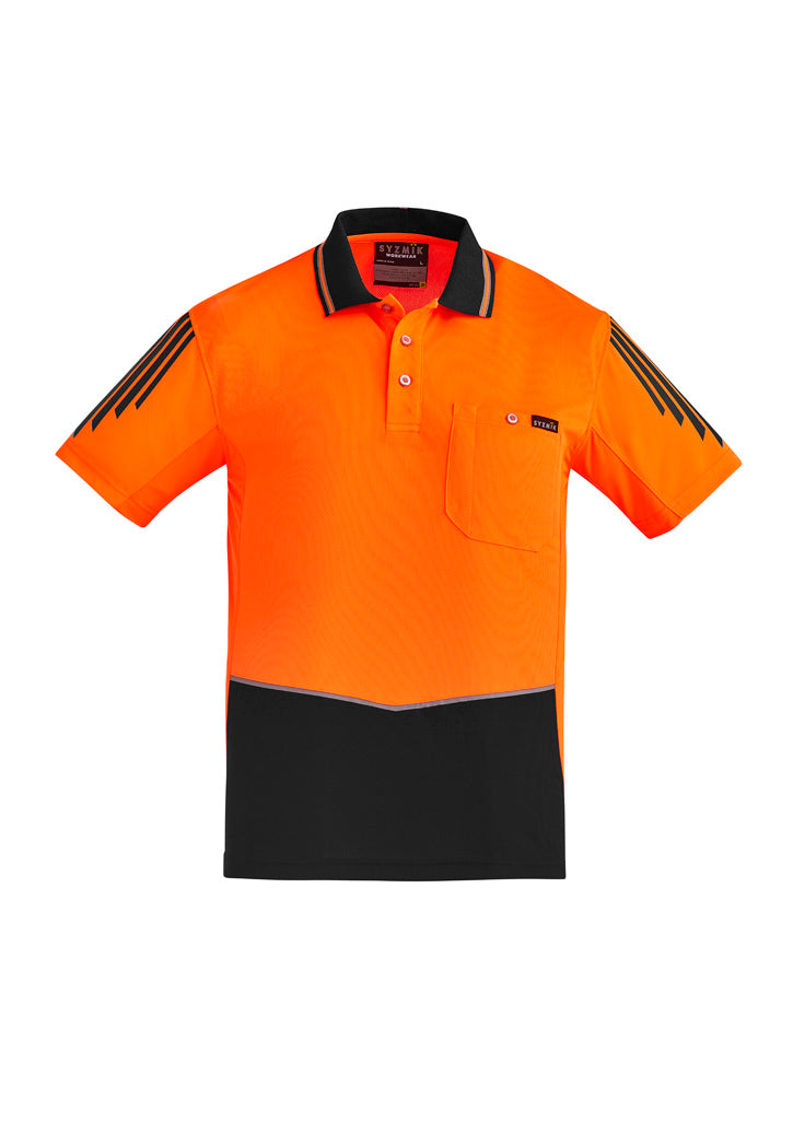 SYZMIK ZH315 MENS ULTRA-LITE SPLICED HI-VIS POLO