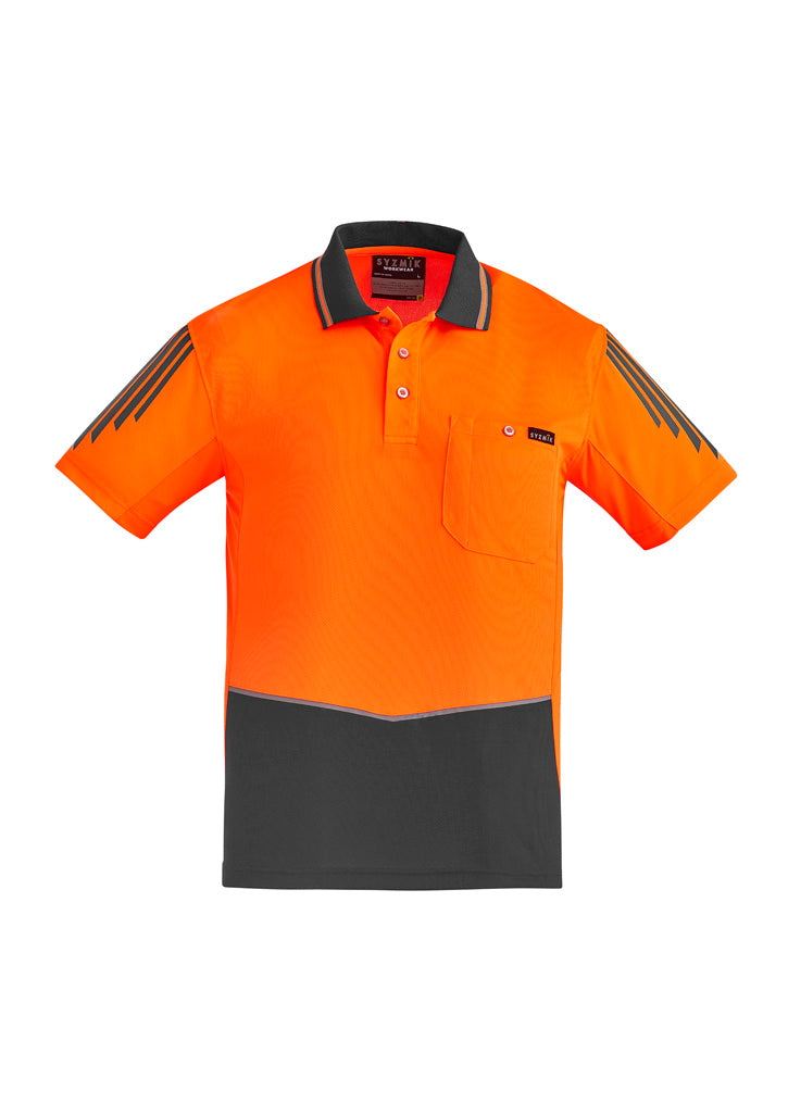 SYZMIK ZH315 MENS ULTRA-LITE SPLICED HI-VIS POLO