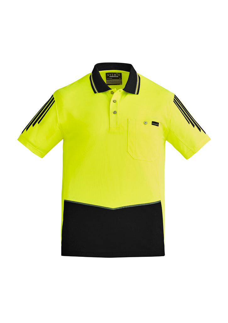 SYZMIK ZH315 MENS ULTRA-LITE SPLICED HI-VIS POLO