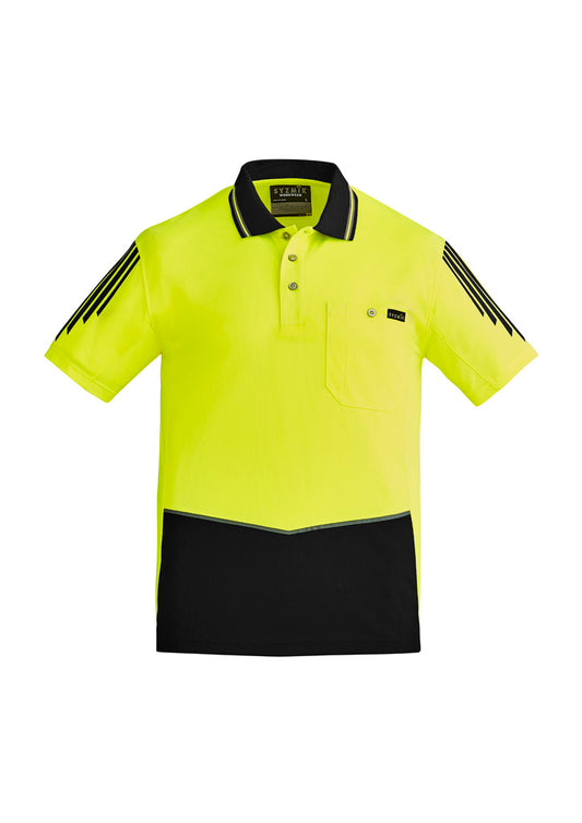 SYZMIK ZH315 MENS ULTRA-LITE SPLICED HI-VIS POLO