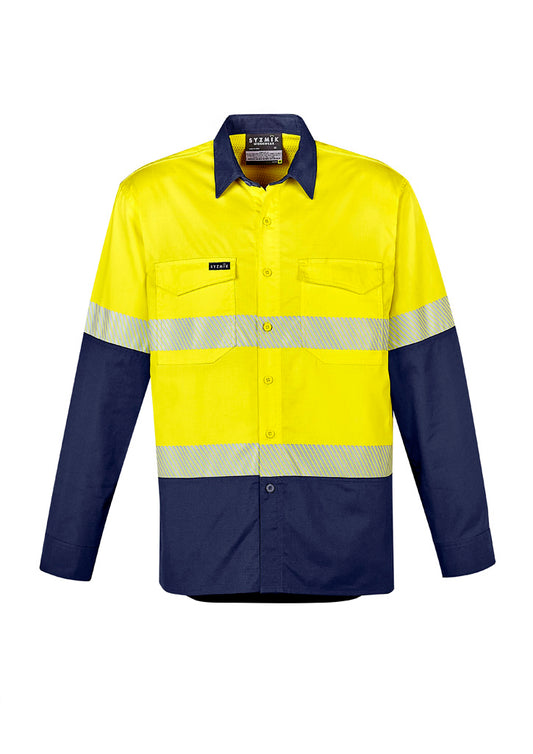 SYZMIK ZW229 MENS RUGGED COOLING HI VIS TAPED LONG SLEEVE SHIRT