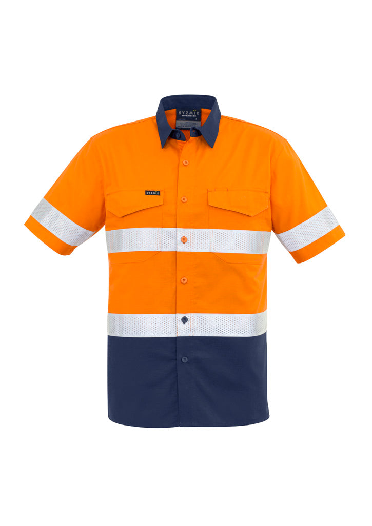 SYZMIK ZW835 MENS RUGGED COOLING HI VIS TAPED SHORT SLEEVE SHIRT