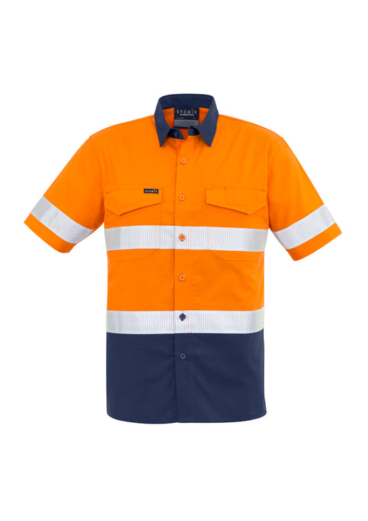 SYZMIK ZW835 MENS RUGGED COOLING HI VIS TAPED SHORT SLEEVE SHIRT