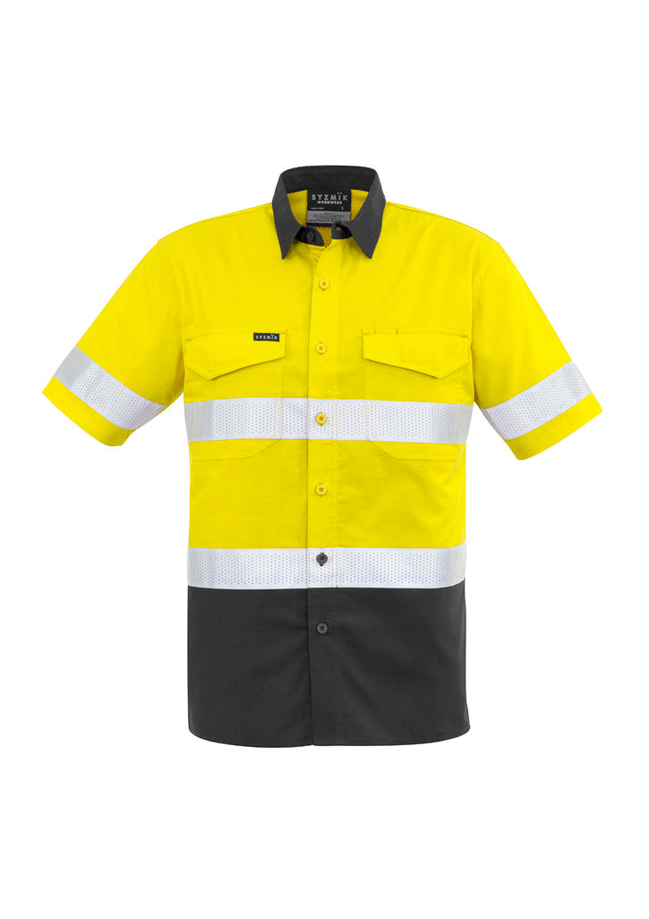 SYZMIK ZW835 MENS RUGGED COOLING HI VIS TAPED SHORT SLEEVE SHIRT
