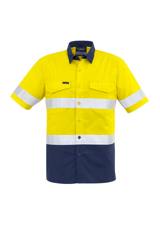 SYZMIK ZW835 MENS RUGGED COOLING HI VIS TAPED SHORT SLEEVE SHIRT