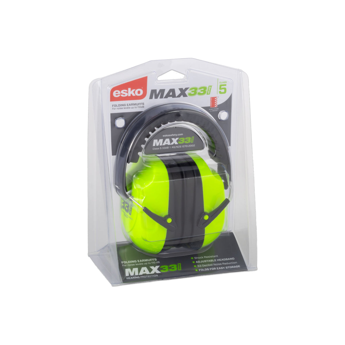 MAX33HV HI-VIS FOLDING EARMUFF
