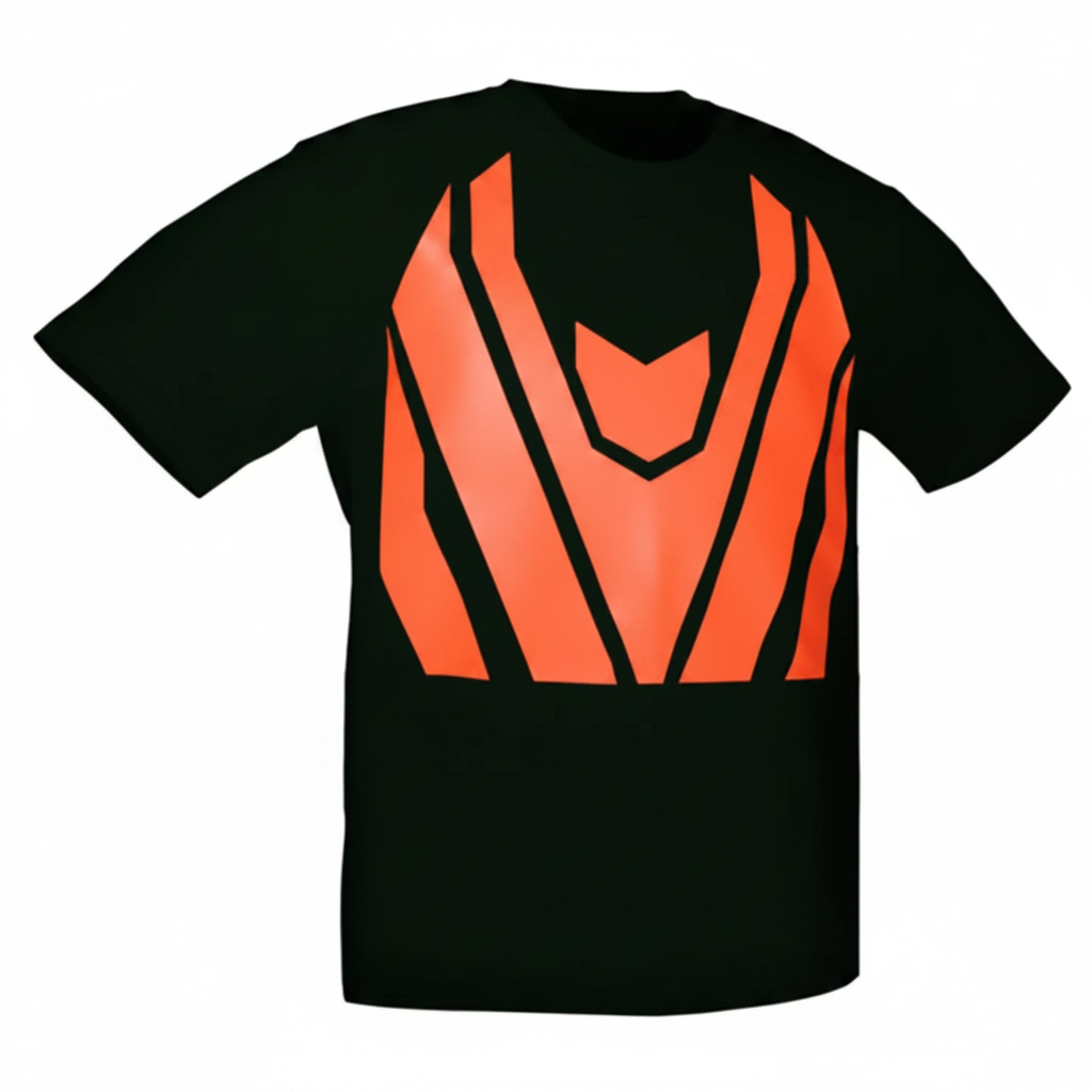 Hi-vis tee orange-red chevron no reflective