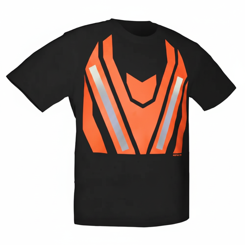 Hi-vis tee with orange-red chevron