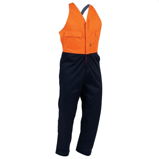 100% COTTON DOMED OVERALL - ORANGE/NAVY